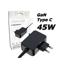LC-Power USB GaN punjač 45W Punjač za laptope, USB-C,5-20V, 2.25-3A