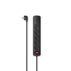 Produžni prenaponski kabal HAMA 5 utičnica 1.5m, prenaponski, sa prekidačem, crni