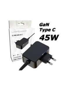 LC-Power USB GaN punjač 45W Punjač za laptope, USB-C,5-20V, 2.25-3A