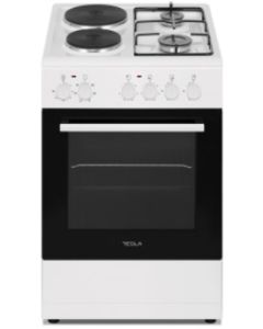 TESLA Šporet kombin. CM5220SWsamostojeći; 2 ringle + 2 plin2 ringle + 2 plin; 7,6 kW, 43 lit,bijeli